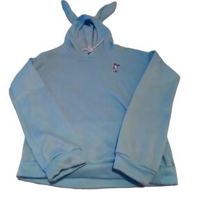 Light blue hoodie with bunny ears